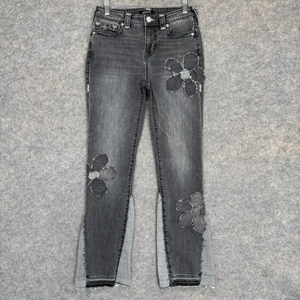 True Religion x GemsbyMadeline Jennie Curvy‎ Super Skinny Flowers Flared 28 RARE